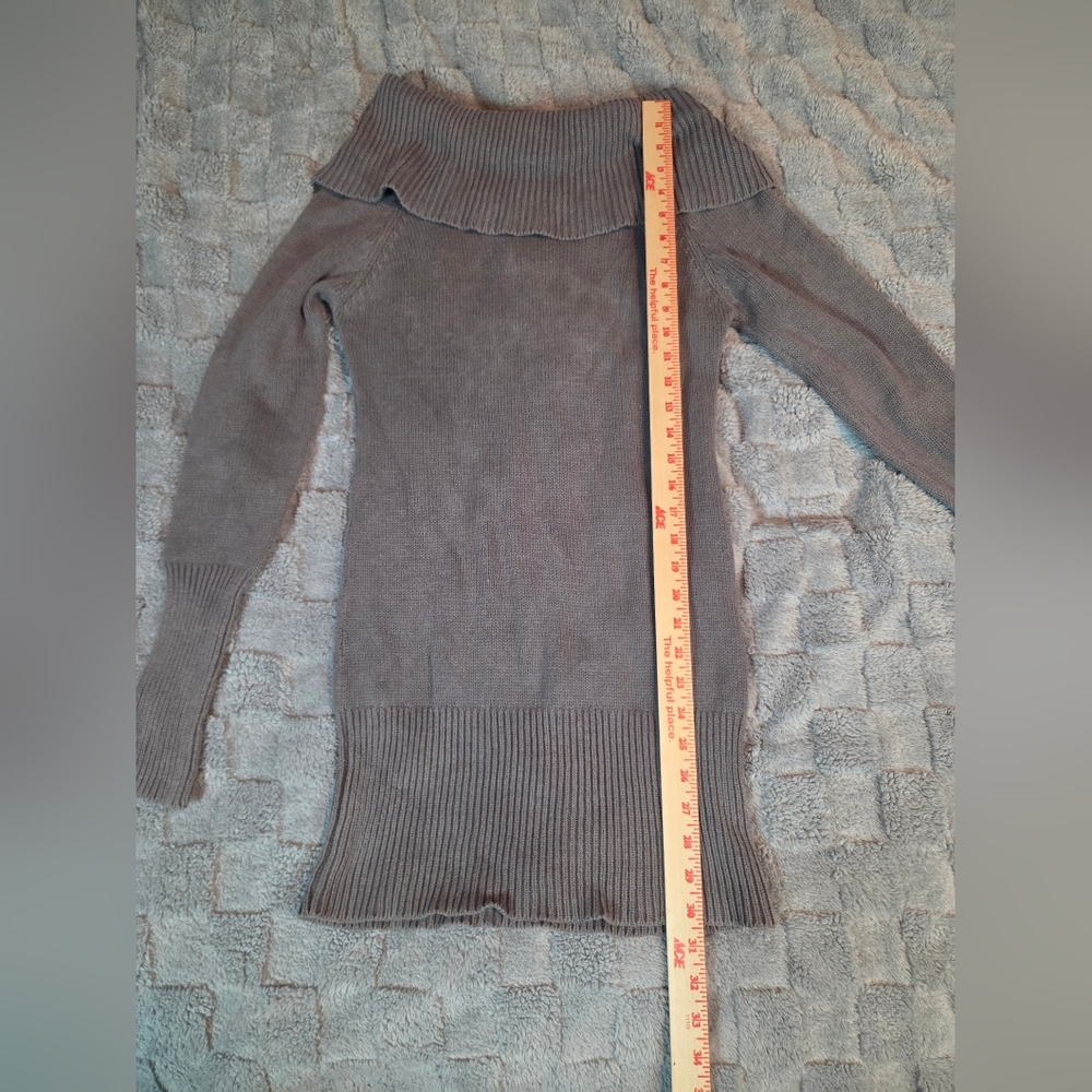 VTG Y2K Guess Charcoal Cowl Neck Sweater Dress Size Med. - Picture 9 of 11